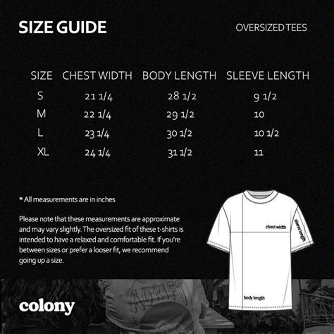 oversized fit tee|oversized shirt size chart.